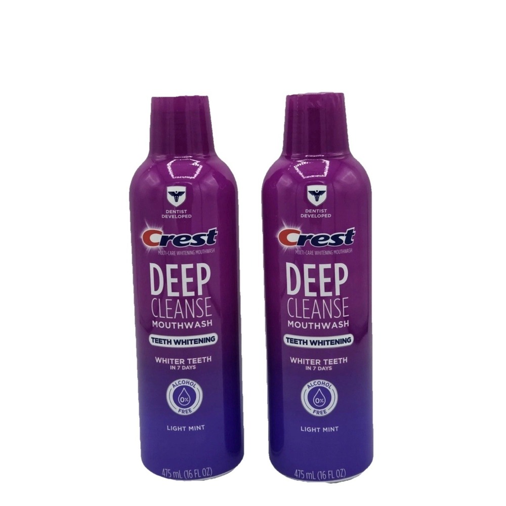Crest Deep Cleanse Teeth Whitening Mouthwash- Light Mint- 2 Pack - Ex 11/2026